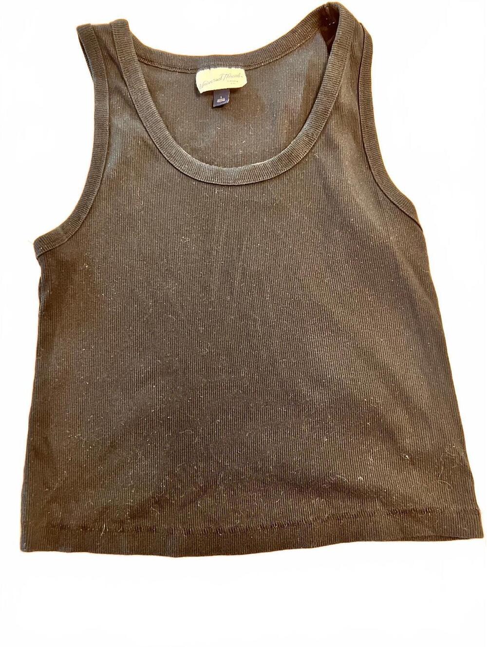 Universal Thread Black Ribbed Tank Top Size Large